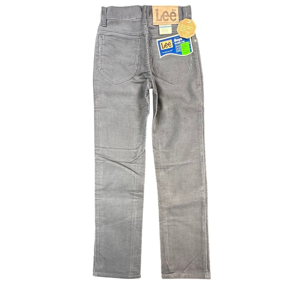 Lee Corduroy Pants Boys 11 Slim Vintage Gray Straight Leg Deadstock NWT USA